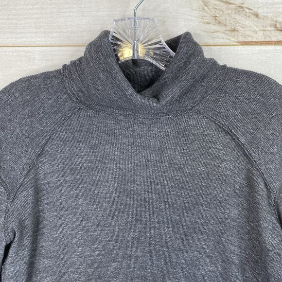 We The Free People Top Womens XS Dark Grey Split Back Turtleneck Knit Sweater - Picture 2 of 10